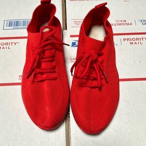 Size 39 slip on sneakers. Red